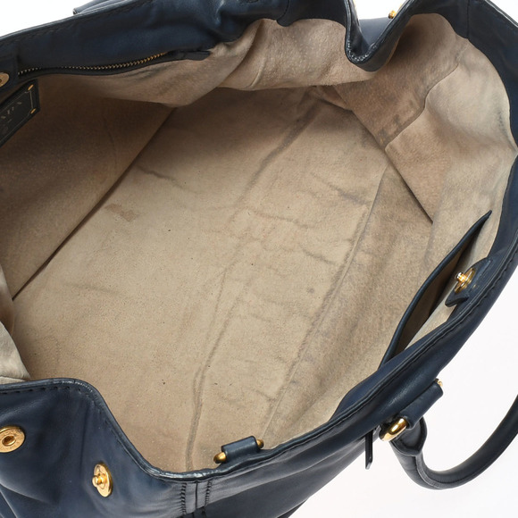 Prada Tote Bag Metal Fittings Leather 2way Bag - Picture 6 of 8